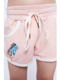 Girls\' shorts with an application, light pink NDZ0756 - Online store - Boutique